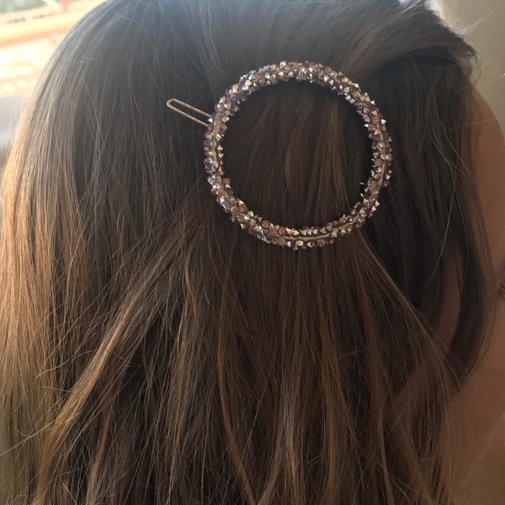 Glamorous Pink Crystal Hair Clip